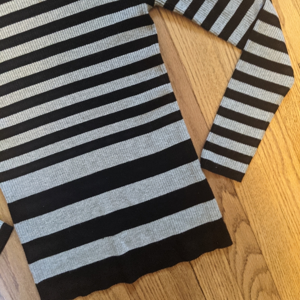 Philosophy / Ribbed Mock Neck Stripes / M - Picture 6 of 7